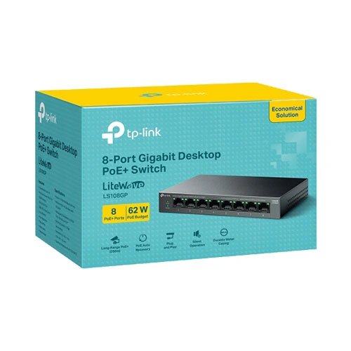 TP-Link LS108GP 8-Port PoE Plus Gigabit Desktop Switch
